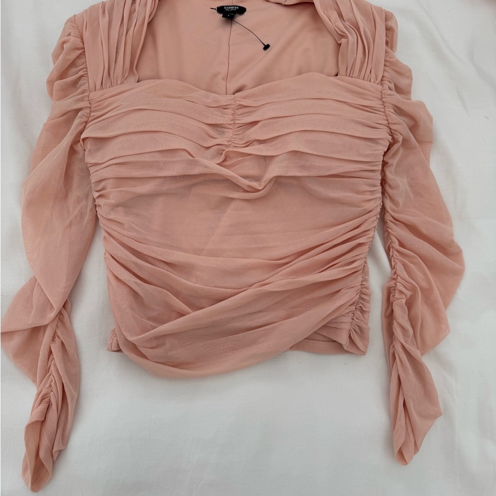 Elegant Pink Ruched Women's Top